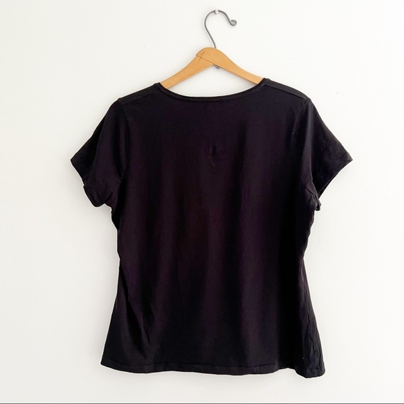 Lord & Taylor Black V-Neck T-Shirt Size XL - Picture 5 of 6